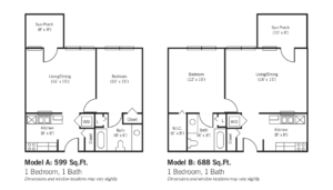 Village Apartment Floor Plan Models A B